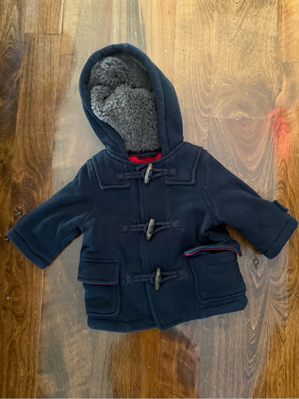 Adorable Baby Gap thick blue coat toggle buttons 0-6 months